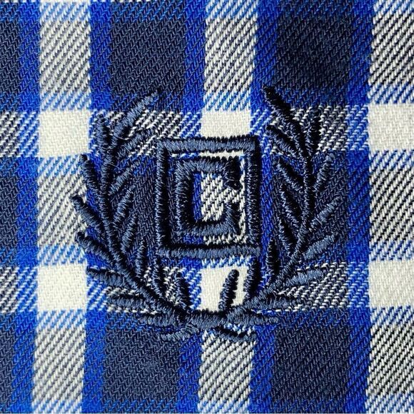 Chaps by Ralph Lauren Easy Care Twill Plaid Shirt in Blue/White Men’s 2XLT - Picture 5 of 9